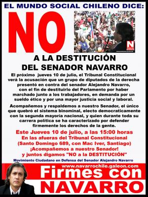 La CUT debe organizar una huelga general en apoyo al Compañero Navarro